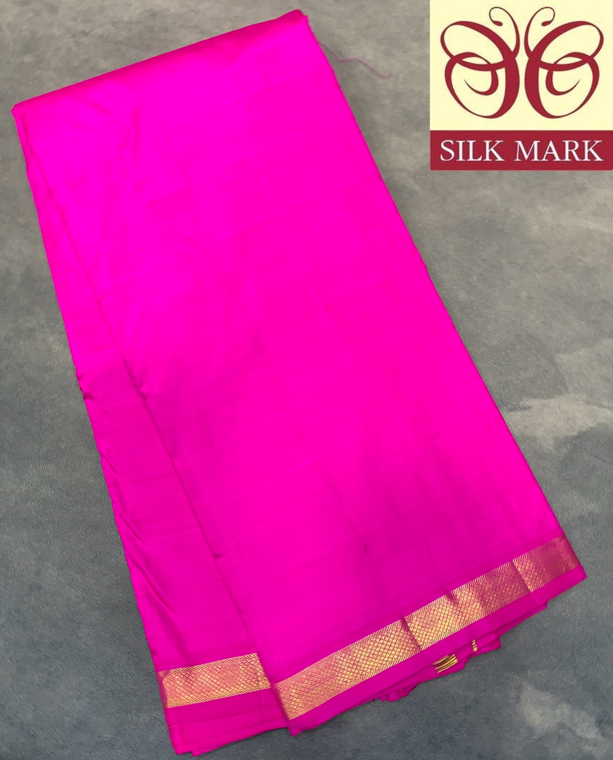 9X5 Pure Silk Dhoti Pink Colour with Small Golden Zari Border