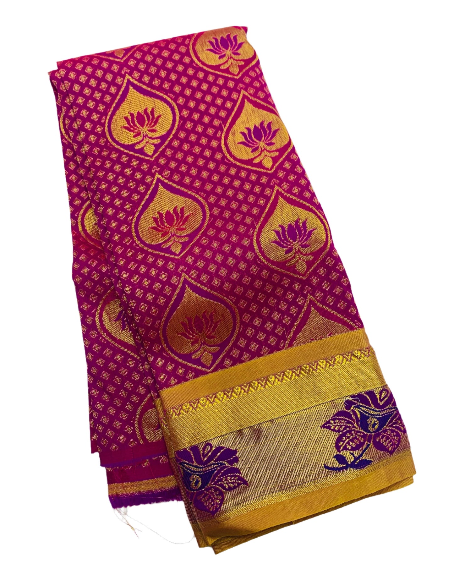 Pink Shade Vegan Silk Kids Pattu Pavadai with contrast border for newborn to 2 Years