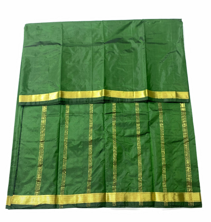 Arani Silk Saree Light Green Colour with Golden Border.