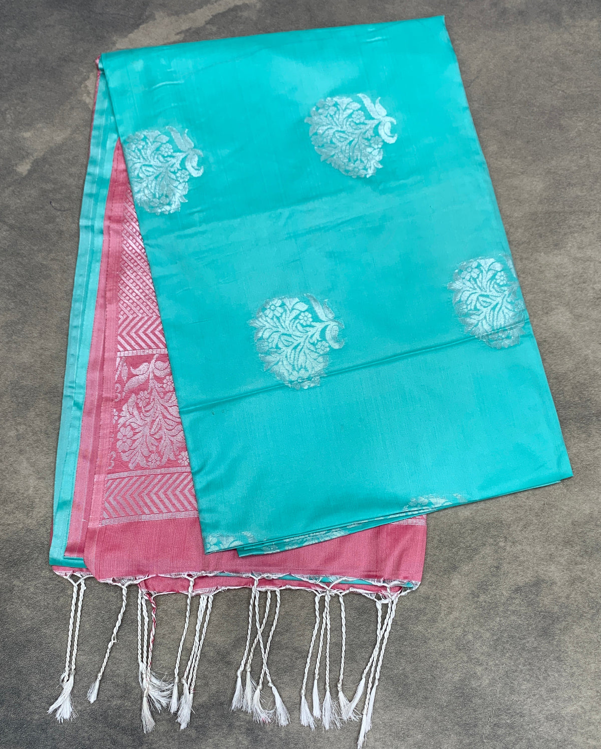 Art Silk Saree Sapphire Colour with Borderless