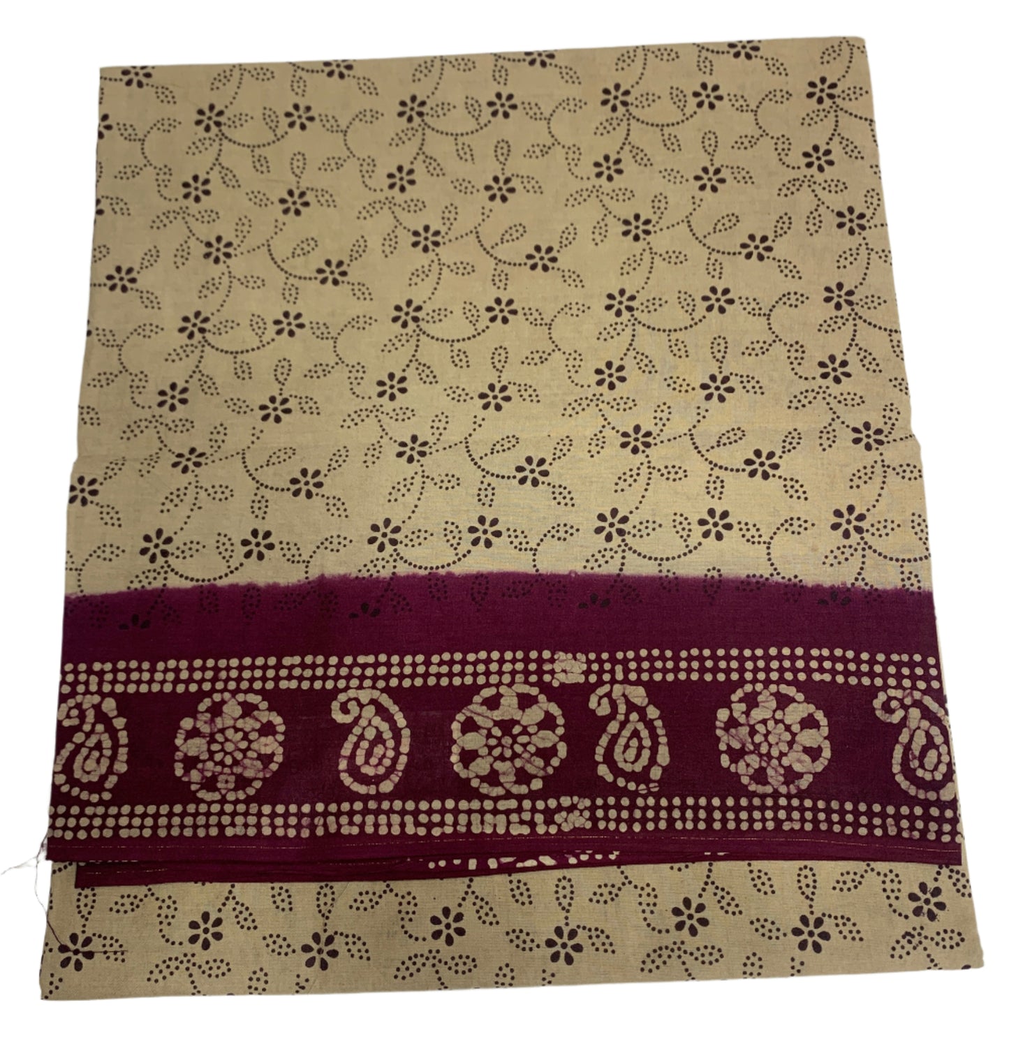 Chettinad Sungudi Cotton Tussar Colour with Magenta Border