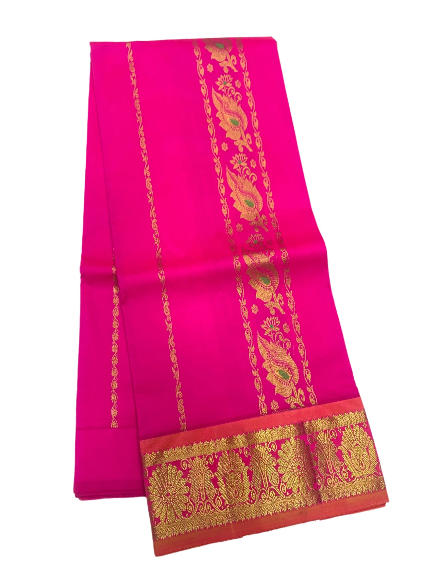 Pink shade Semi Silk Kids Pattu Pavadai with Self Border for age above 10 years