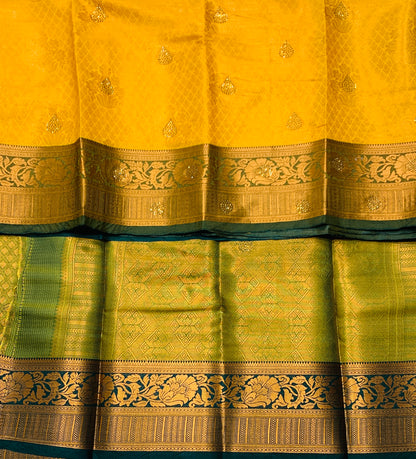 Art Silk Saree Mustard Shade with Green Border