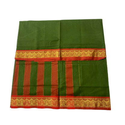 Chettinad Cotton Saree  Olive Green