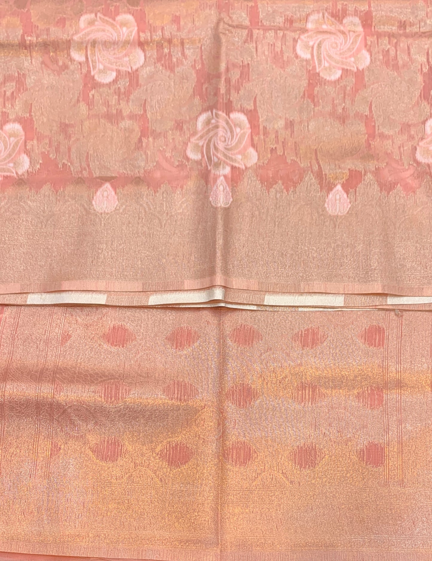 Banaras Katan Saree Baby Pink Colour with Katan Work Border