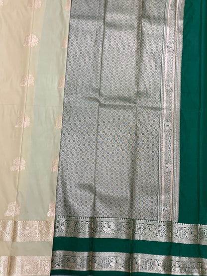 Soft Silk Casual Saree Antique Gold Colour with Rettai Pettu Border
