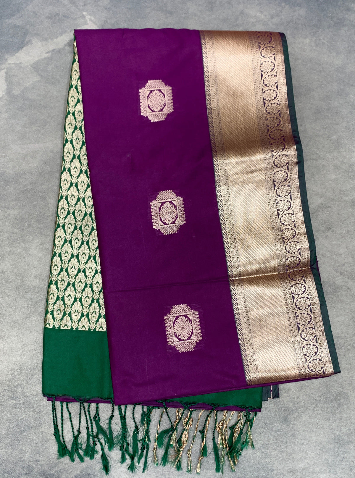 Art Silk Saree Magenta with Copper Zari Border