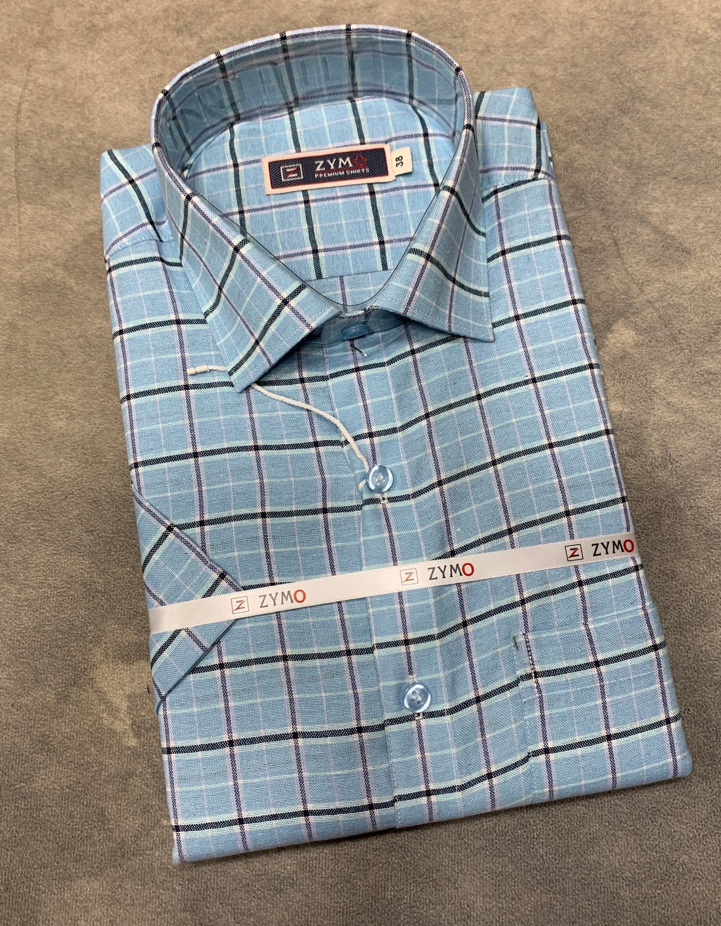 Half Sleeve Blue Colour with Checked Pattern