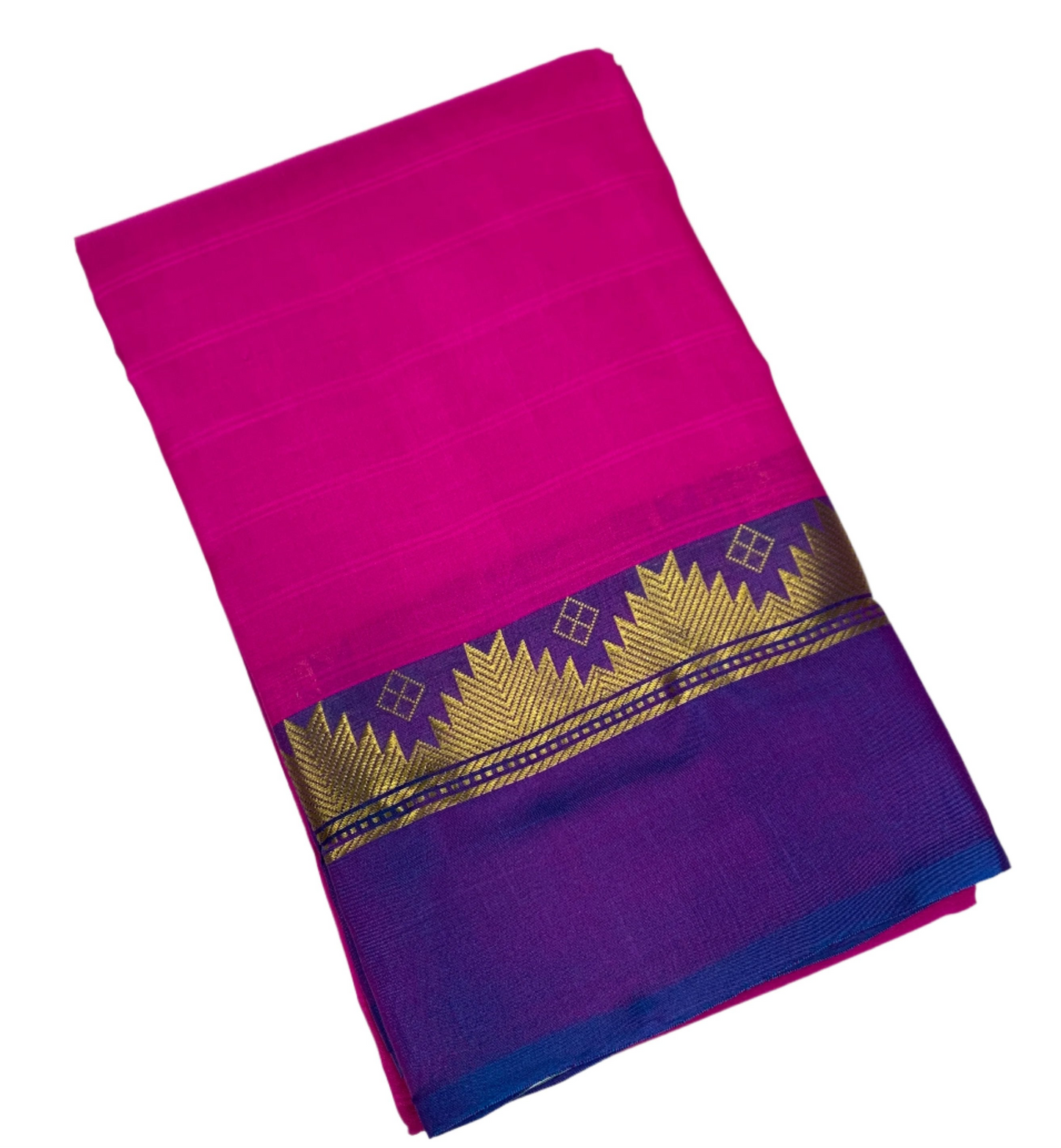 Pure Kanchipuram Silk Saree Pink shade with Purple Border