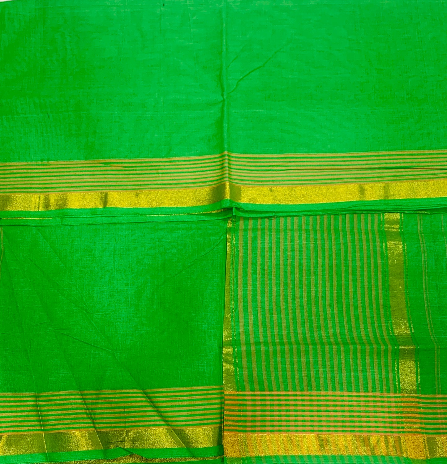 Chettinad Cotton Saree Light Green with Zari Border