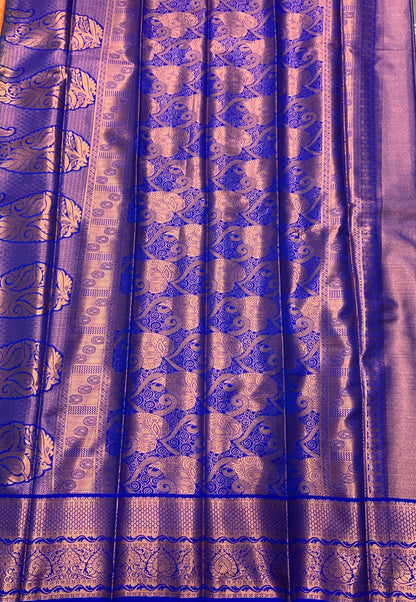 Vegan Silk Saree Mango Yellow shade with Copper Border