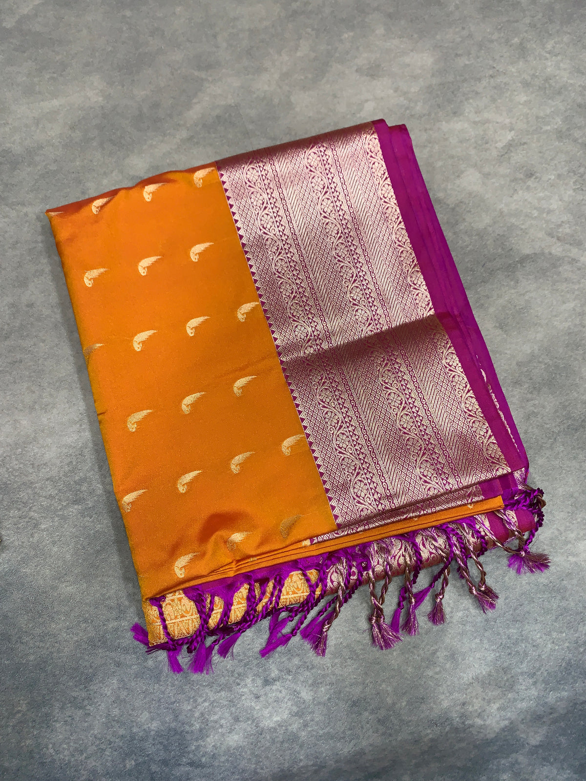 Art Silk Saree Mango Yellow Colour with Pink Colour Border