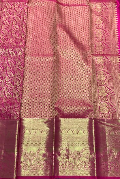 Pink Colour Soft Kanchi Tissue Pattu Saree with Golden border