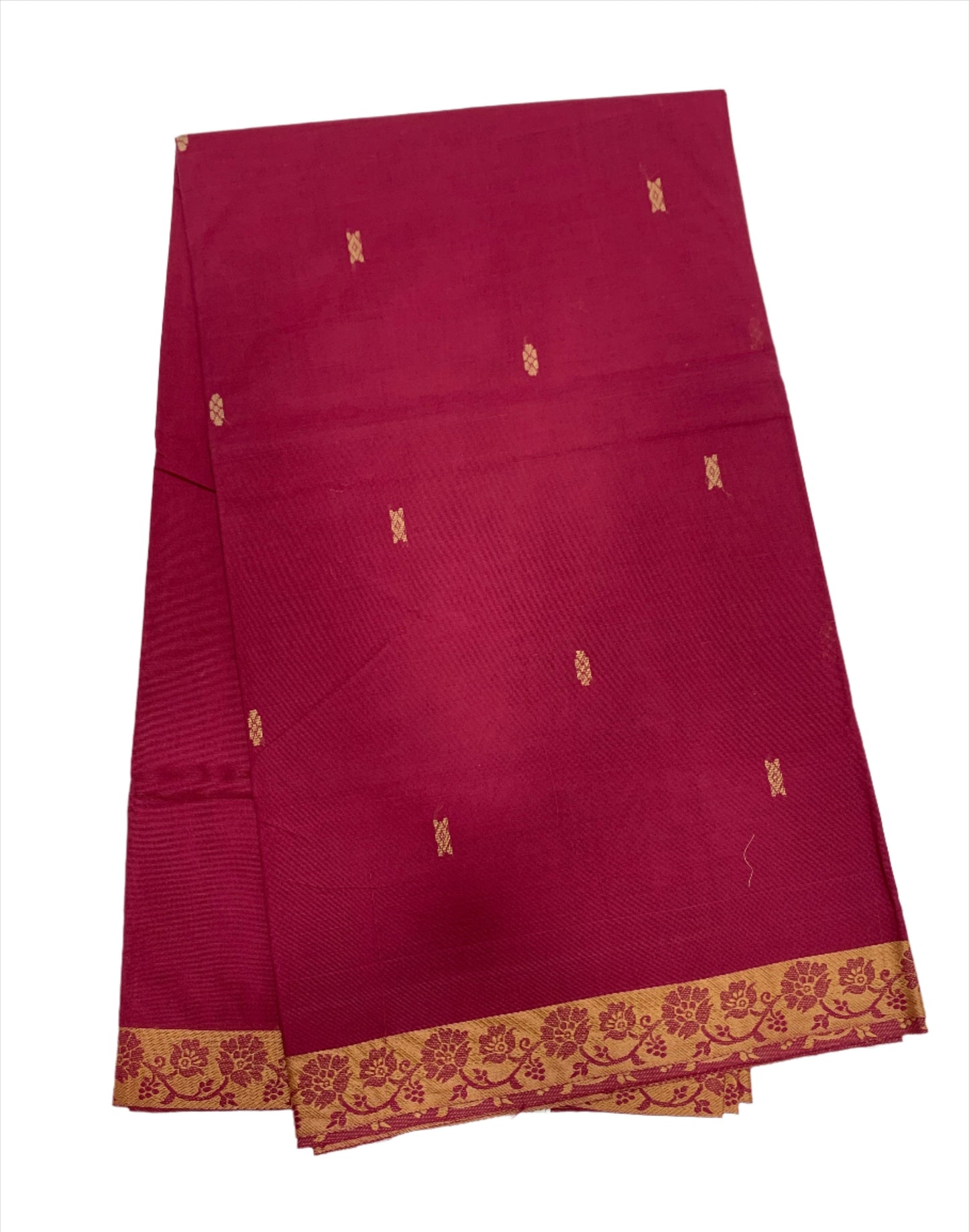 Chettinad Cotton Saree Pink with Floral Design Border