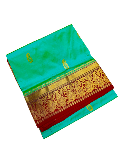 Pure Kanchipuram Silk Light Green Colour with Mango Butta