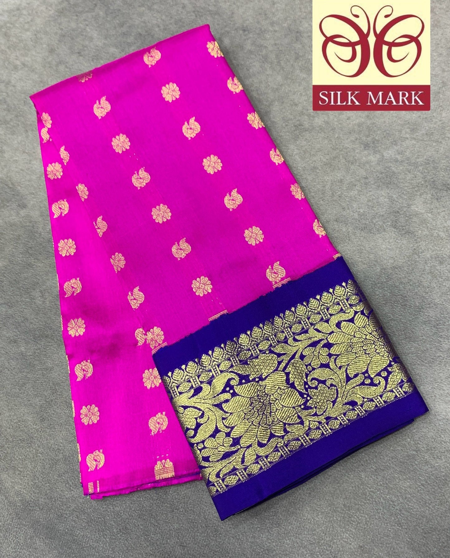 Pink Shade Pure kanchipuram Kids Pattu Pavadai with Contrast Border for Newborn to 2 Years