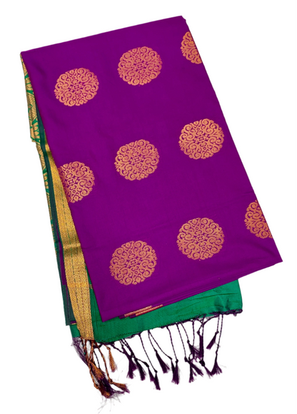 Soft Vegan Silk Saree Purple shade