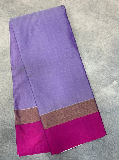 Arani Silk Saree Blue Colour with Pink and Golden Zari Border