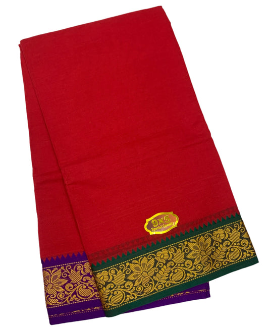 Red Colour Cotton Dhoti 9X5