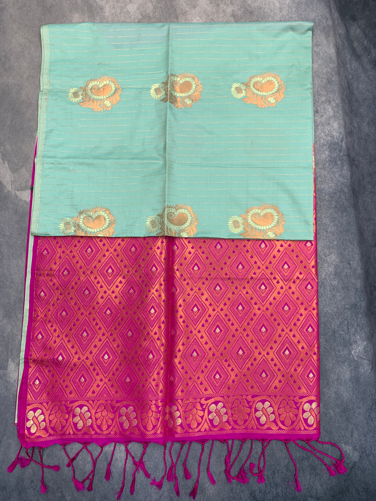 Art Silk Saree Light Mint Green Colour with Borderless