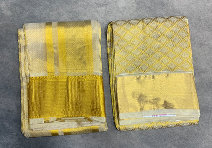 Pure Silk Wedding Tissue Dhoti with Anga Vastram