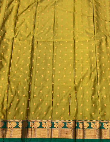 Soft Silk Casual Saree Mehendi Green Colour with Green Colour Border