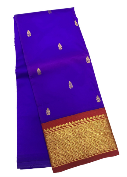 Pure Kanchipuram Silk Saree Lavender shade with Maroon Border