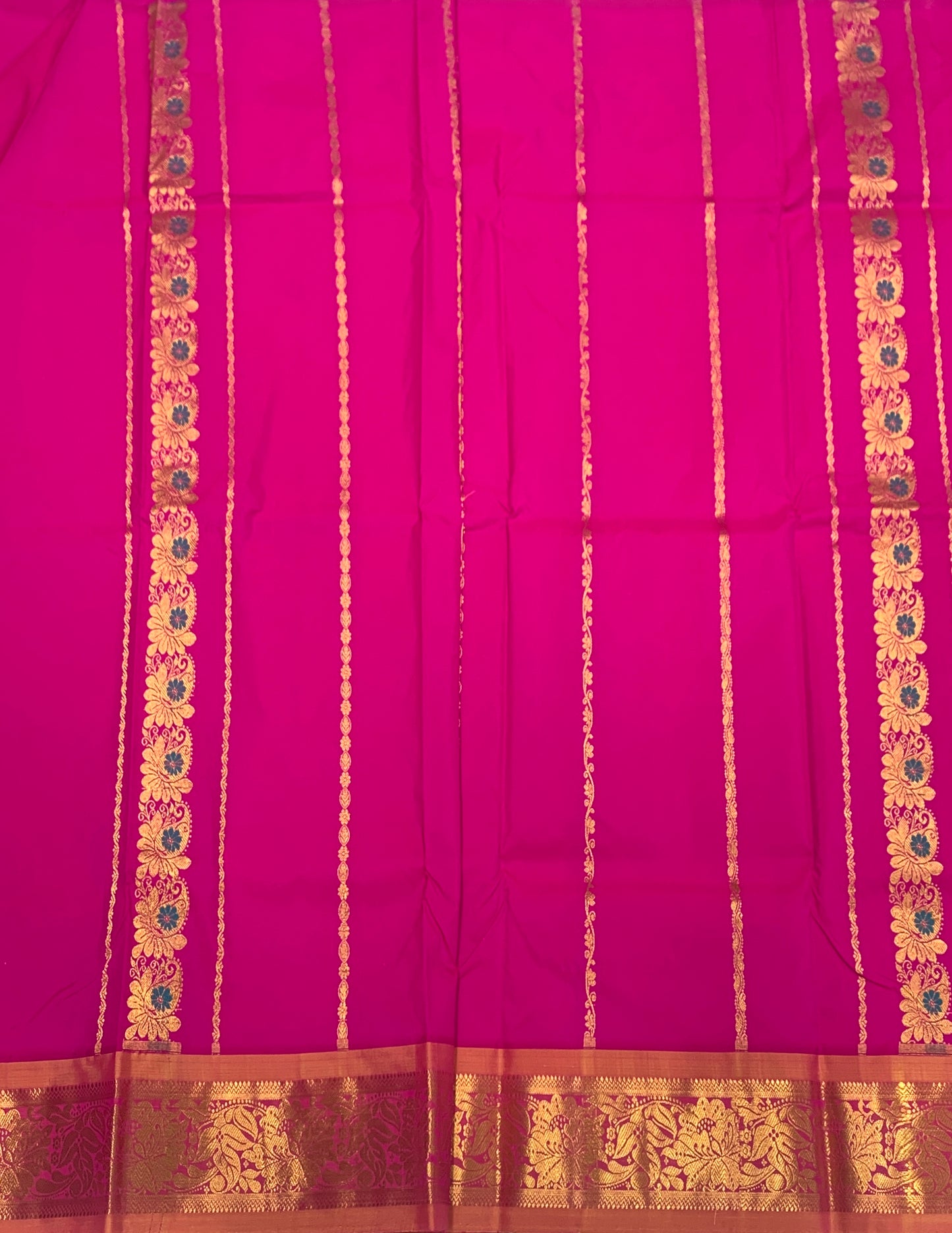 Pink shade Semi silk Kids Pattu Pavadai with Contrast border for age 5 to 10