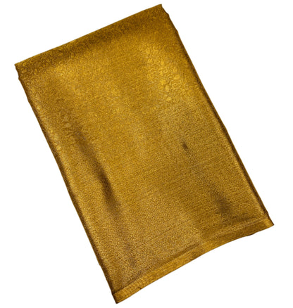 Golden Colour Soft Kanchi Tissue Pattu Saree with Self Border