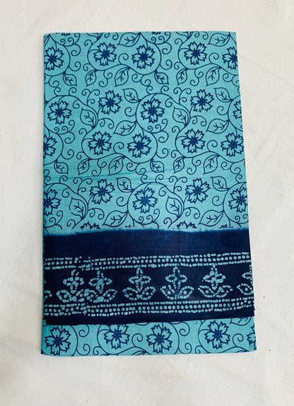 MulMul Cotton Cool Blue Colour with Navy Blue Border