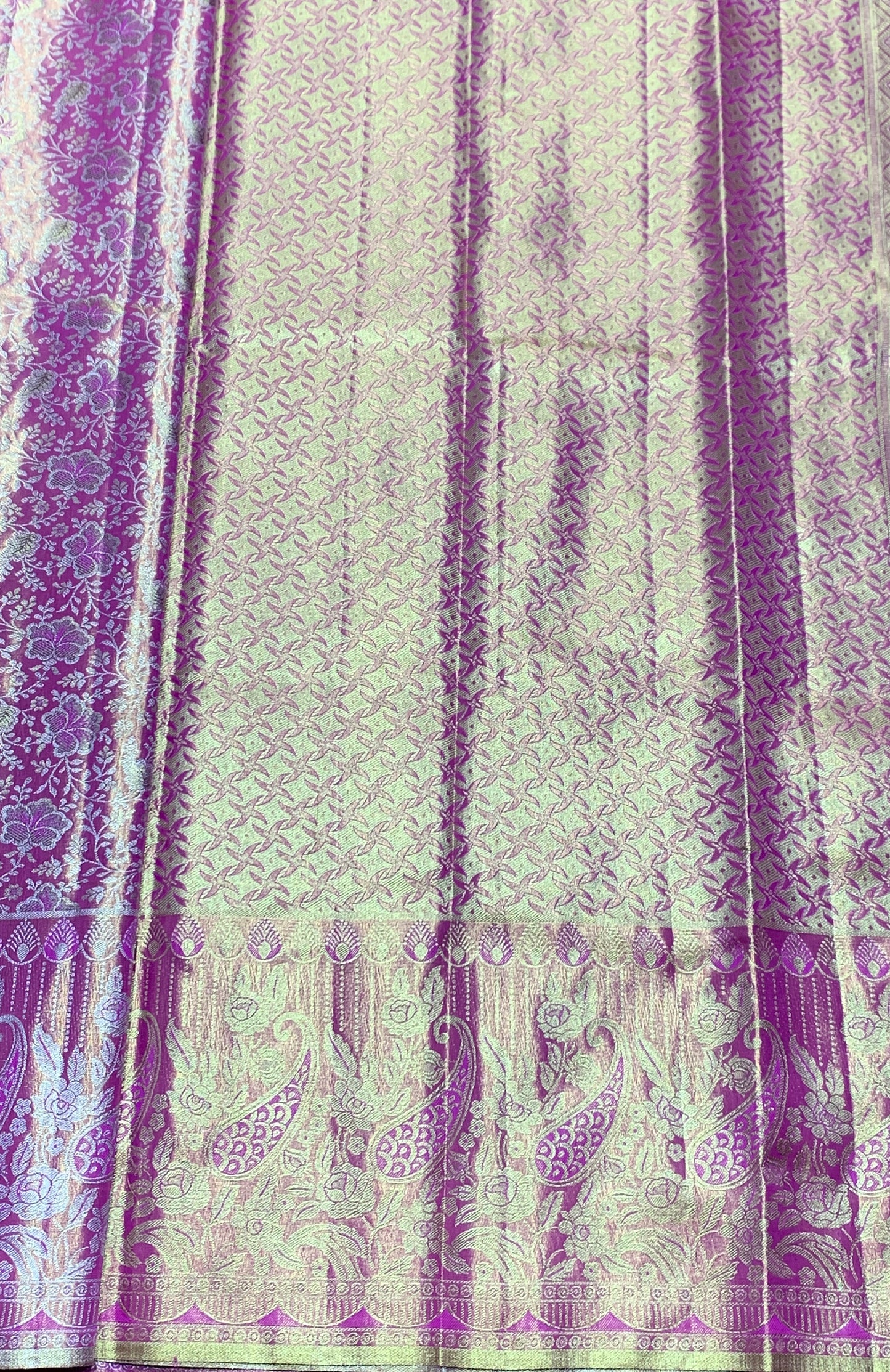 Baby Pink Colour Soft Kanchi Tissue Pattu Saree with Self Colour Border