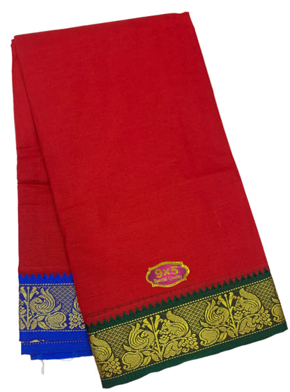 Red Colour Cotton Dhoti 9X5