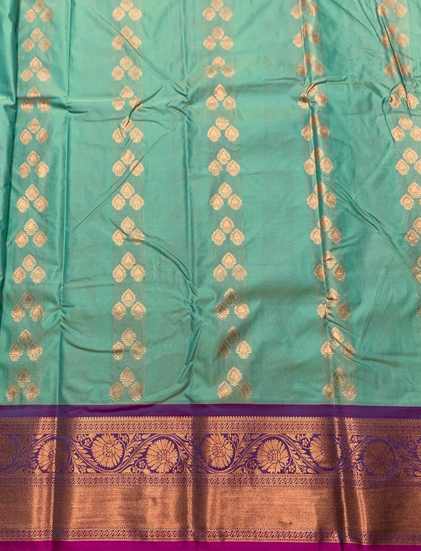Soft Silk Casual Saree Light Green Colour with Copper Zari Work Border