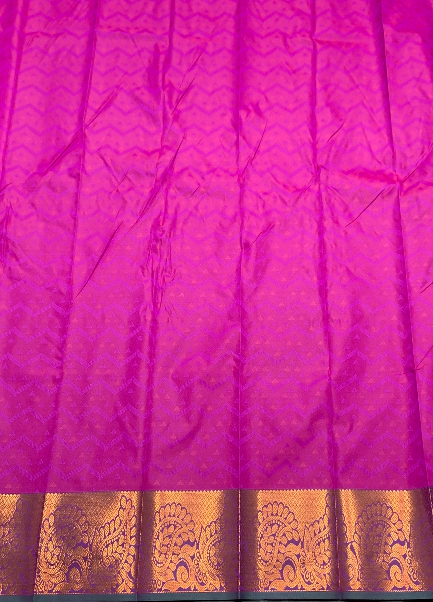 Synthetic Cotton Saree Pink Colour with Copper Border