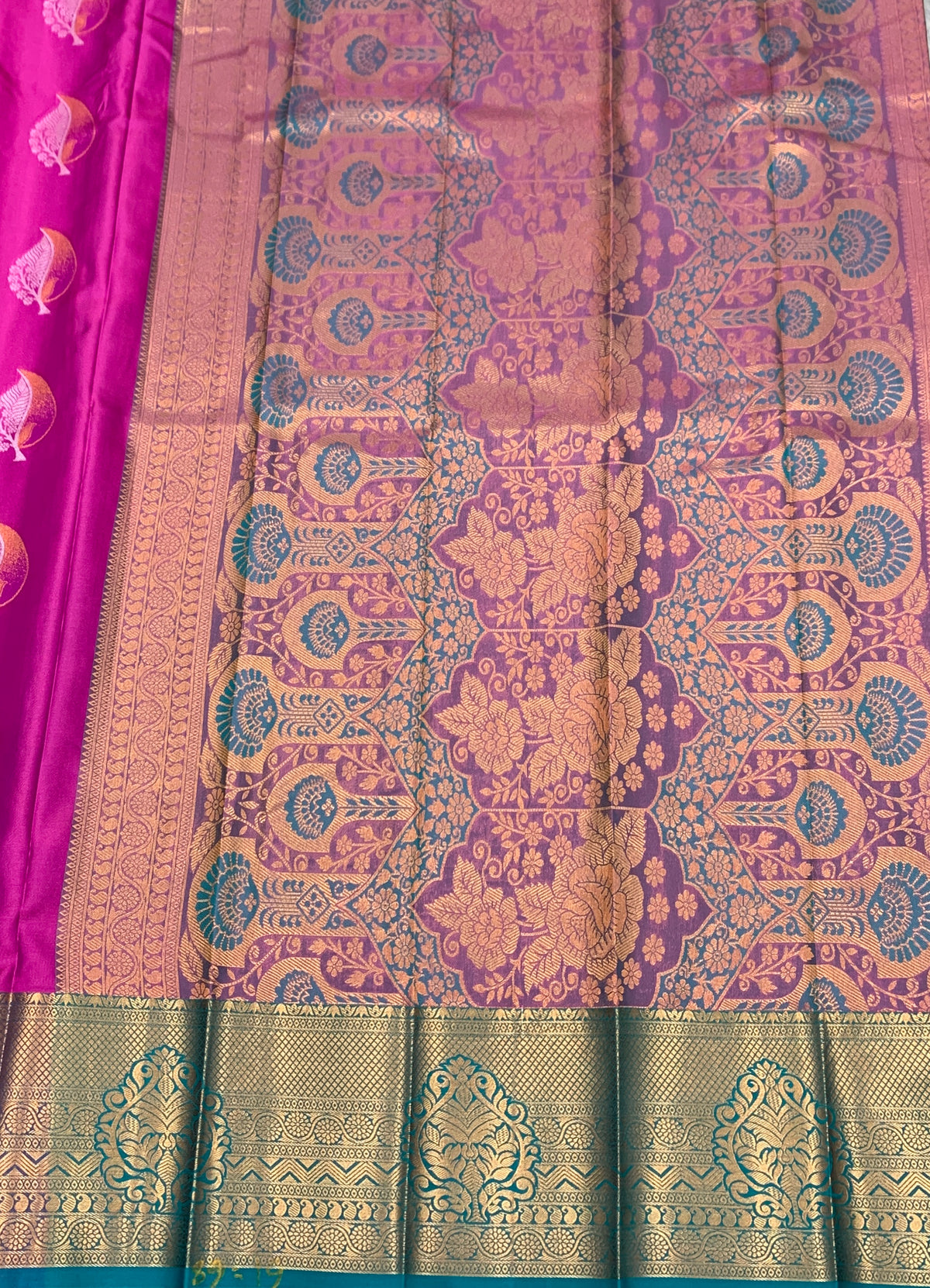Soft Silk Casual Saree Pink Colour with Rama Green Colour Border