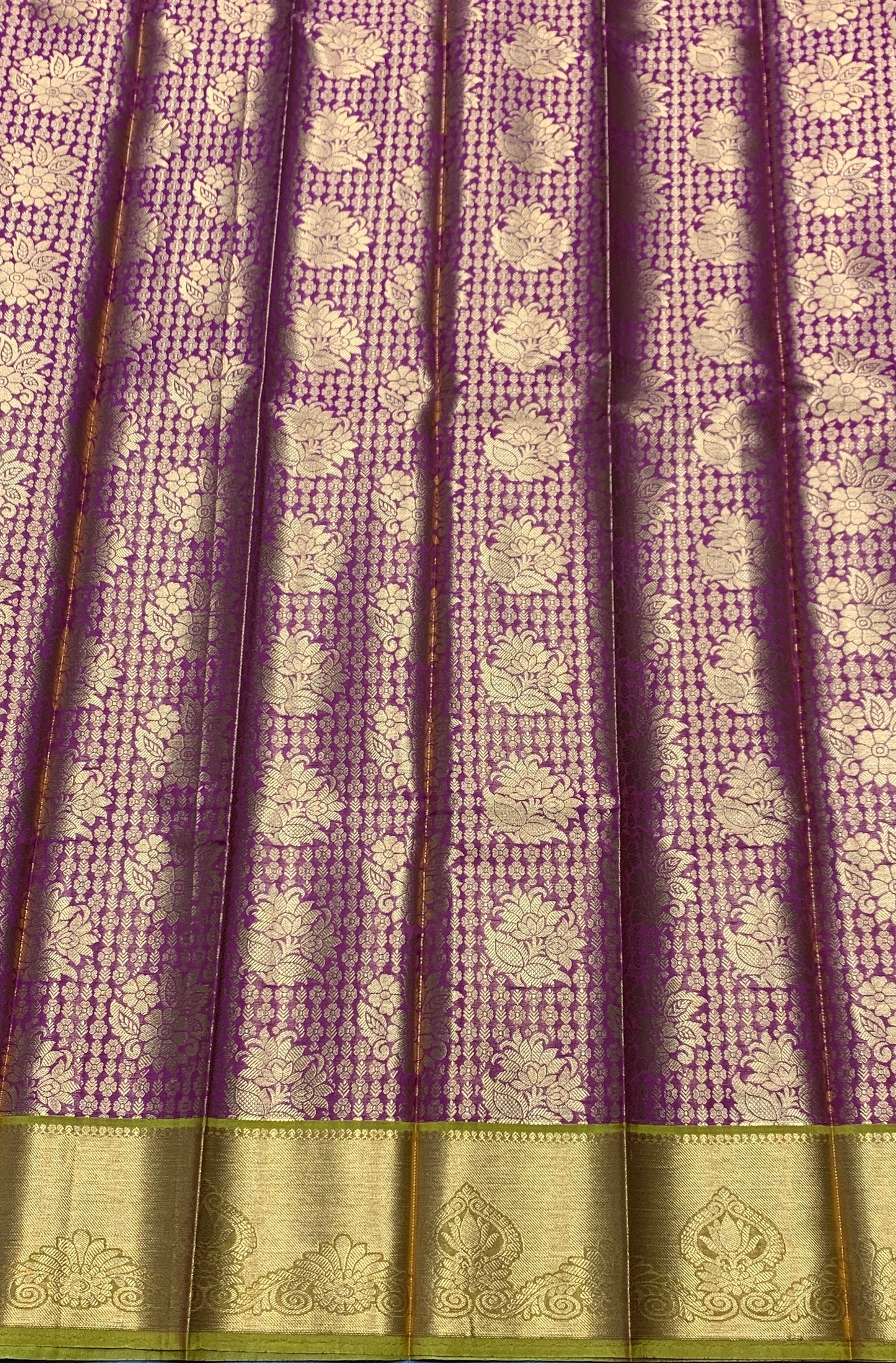 Vegan Silk Saree Maroon Colour with Golden Yellow and Copper Border