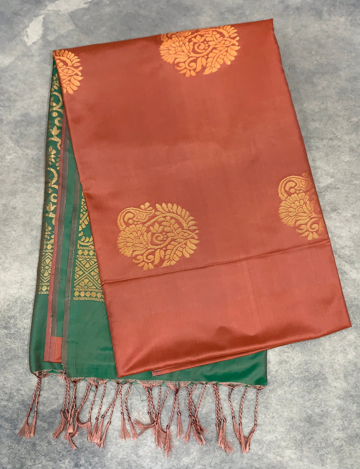 Art Silk Saree Brown Colour with Borderless