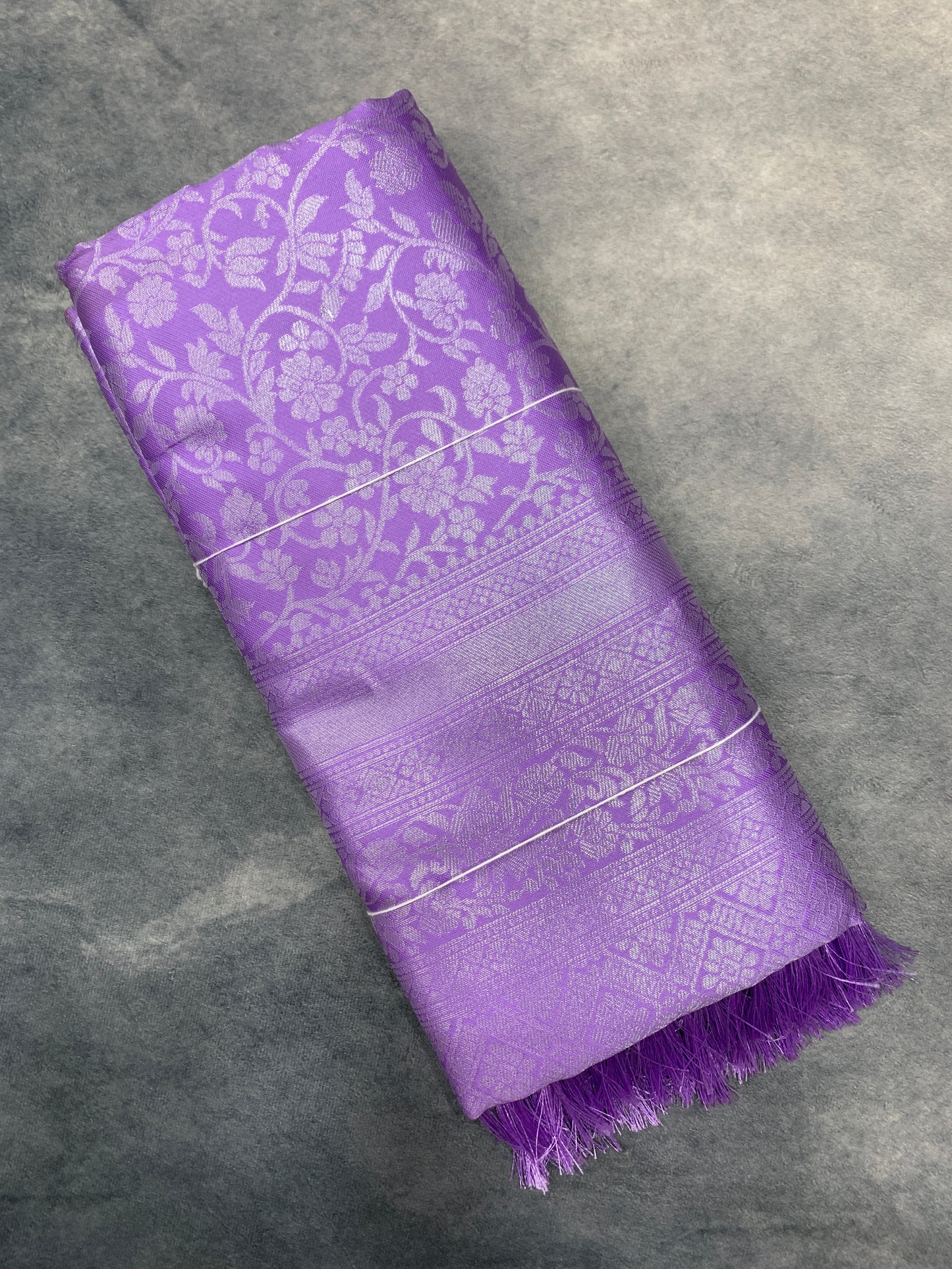 Art Silk Saree Lavender Colour with Self Border
