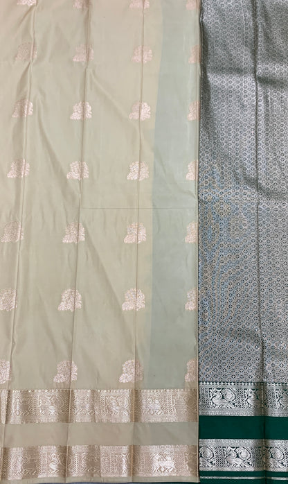 Soft Silk Casual Saree Antique Gold Colour with Rettai Pettu Border