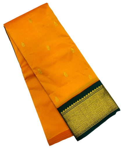 Pure Kanchipuram Silk Mango Yellow Colour