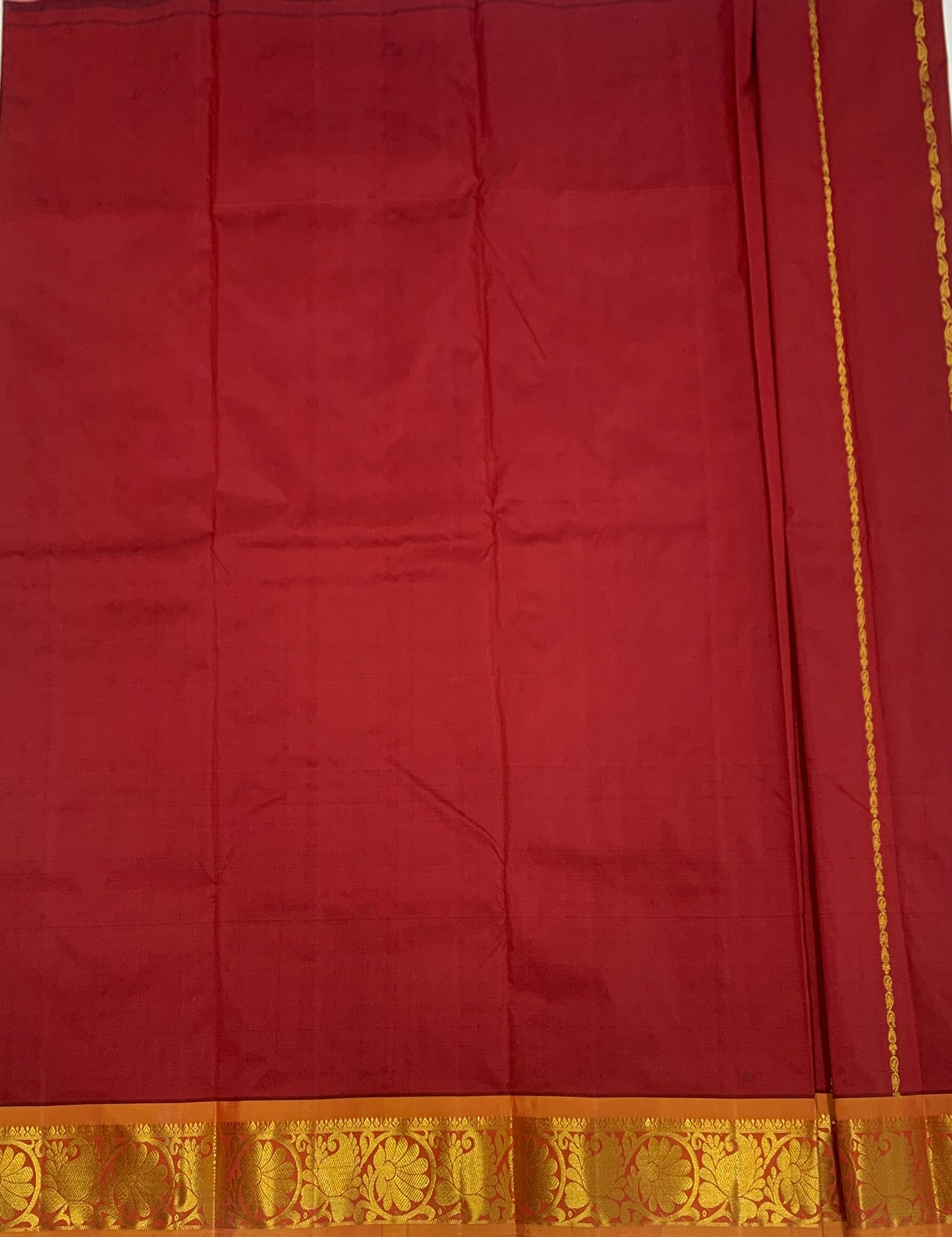 Brown shade Semi silk Kids Pattu Pavadai with Contrast border for age 5 to 10