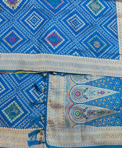 Banaras Soft Silk Saree Sky Blue Colour with Sliver Colour Floral Design Border