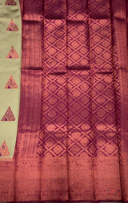 Art Silk Saree Gray Colour with Maroon Border