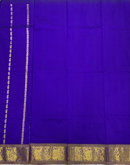 Violet shade Semi silk Kids Pattu Pavadai with Contrast border for age 5 to 10