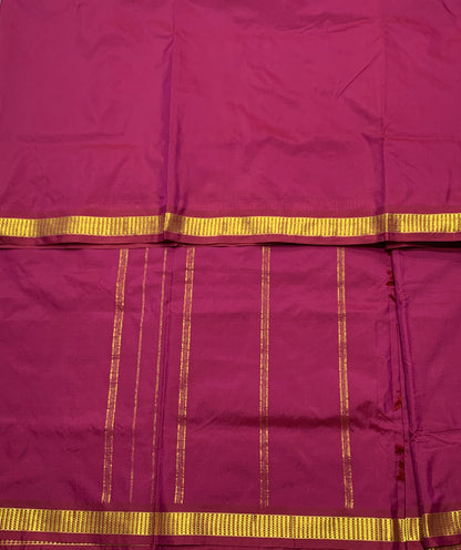 9 yards Vegan Silk Saree Rich Maroon Colour with Golden Border