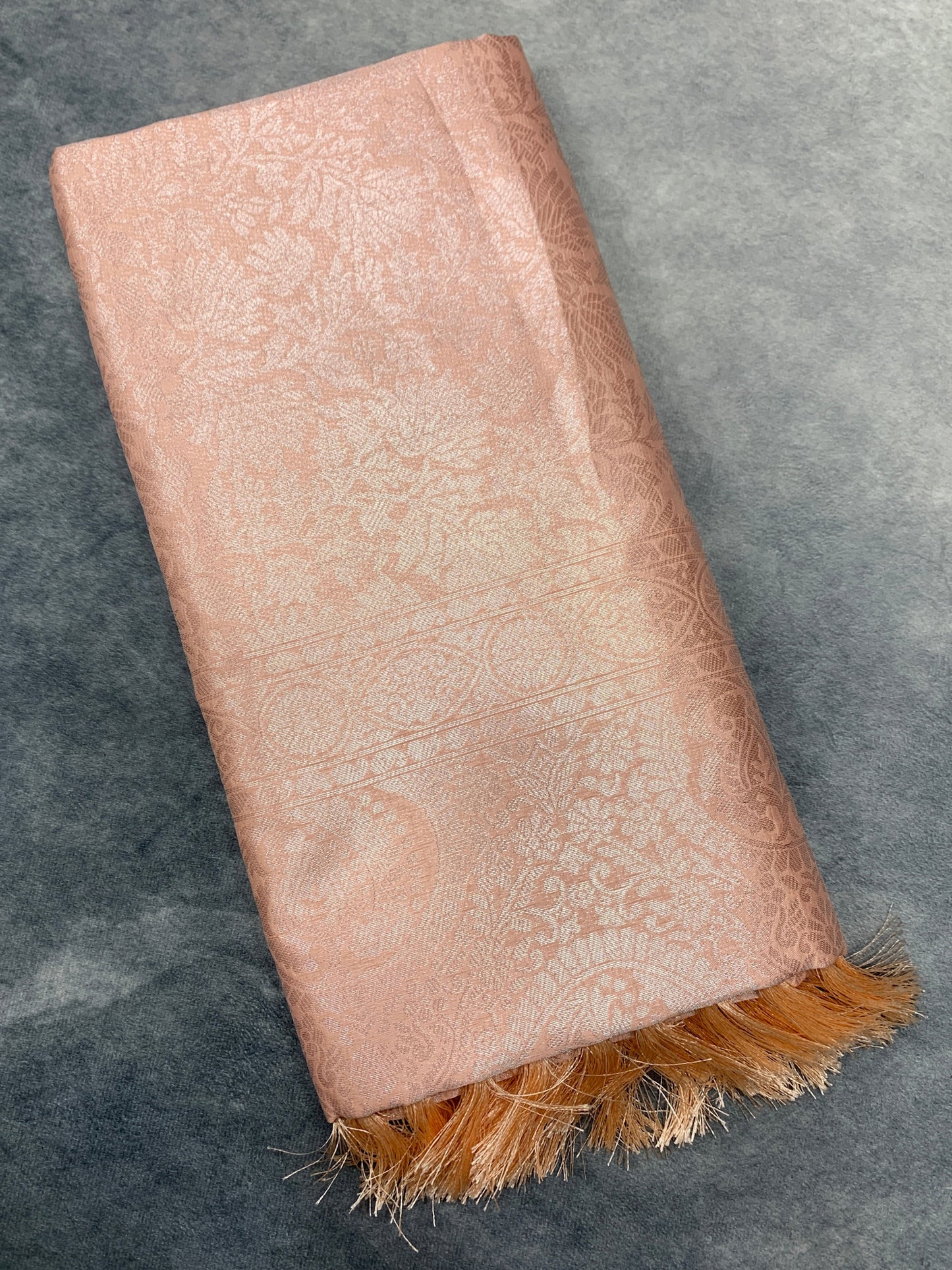 Art Silk Saree Light Peach Colour with Self Border