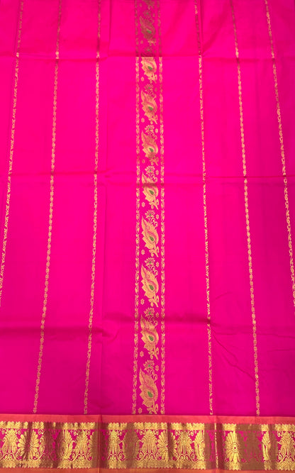 Pink shade Semi Silk Kids Pattu Pavadai with Self Border for age above 10 years