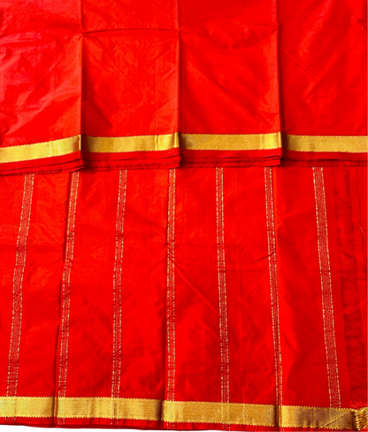 Arani Silk Saree Red Colour with Golden Border