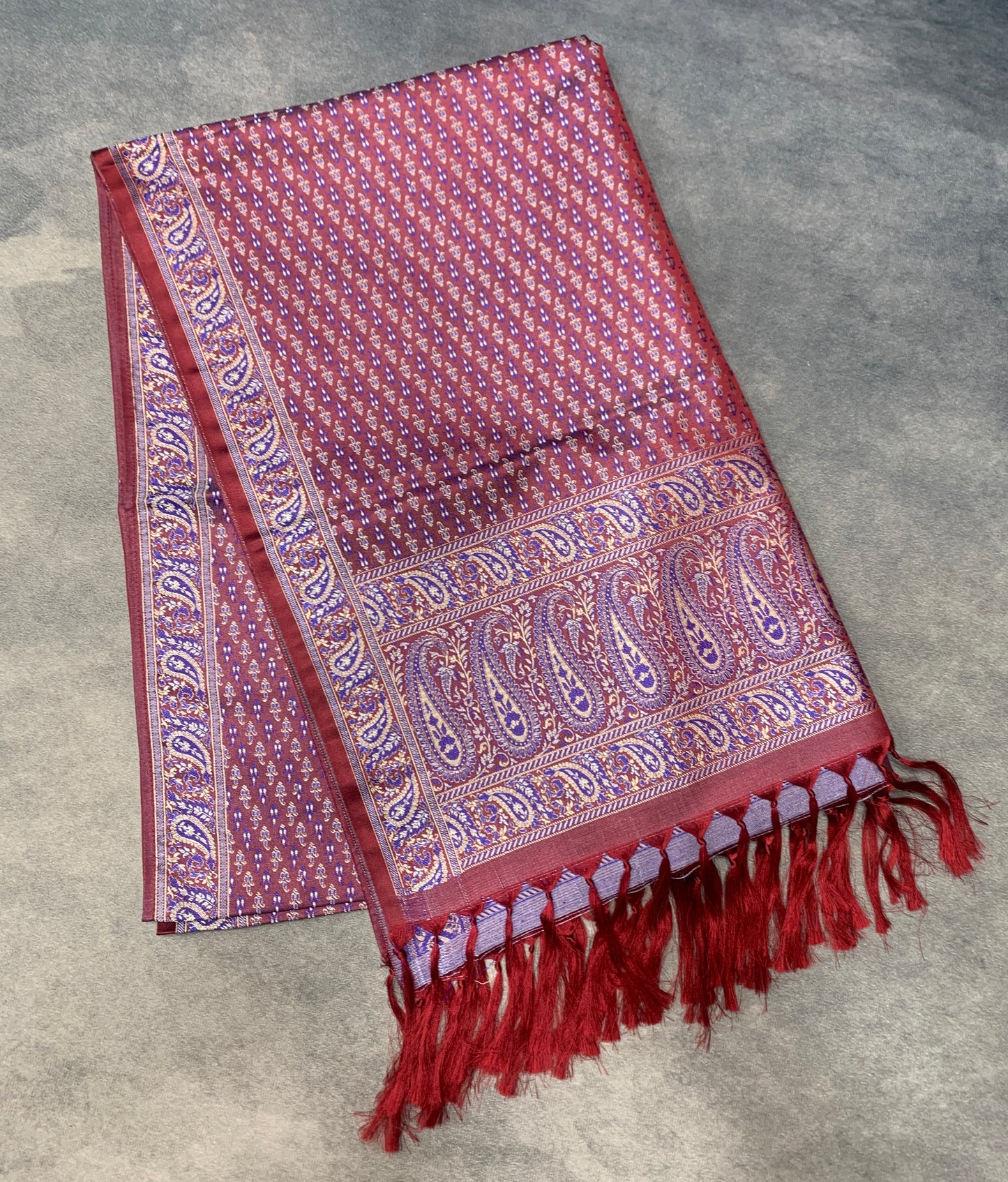 Deep Maroon Colour Facilitation Shawl Ponnadai