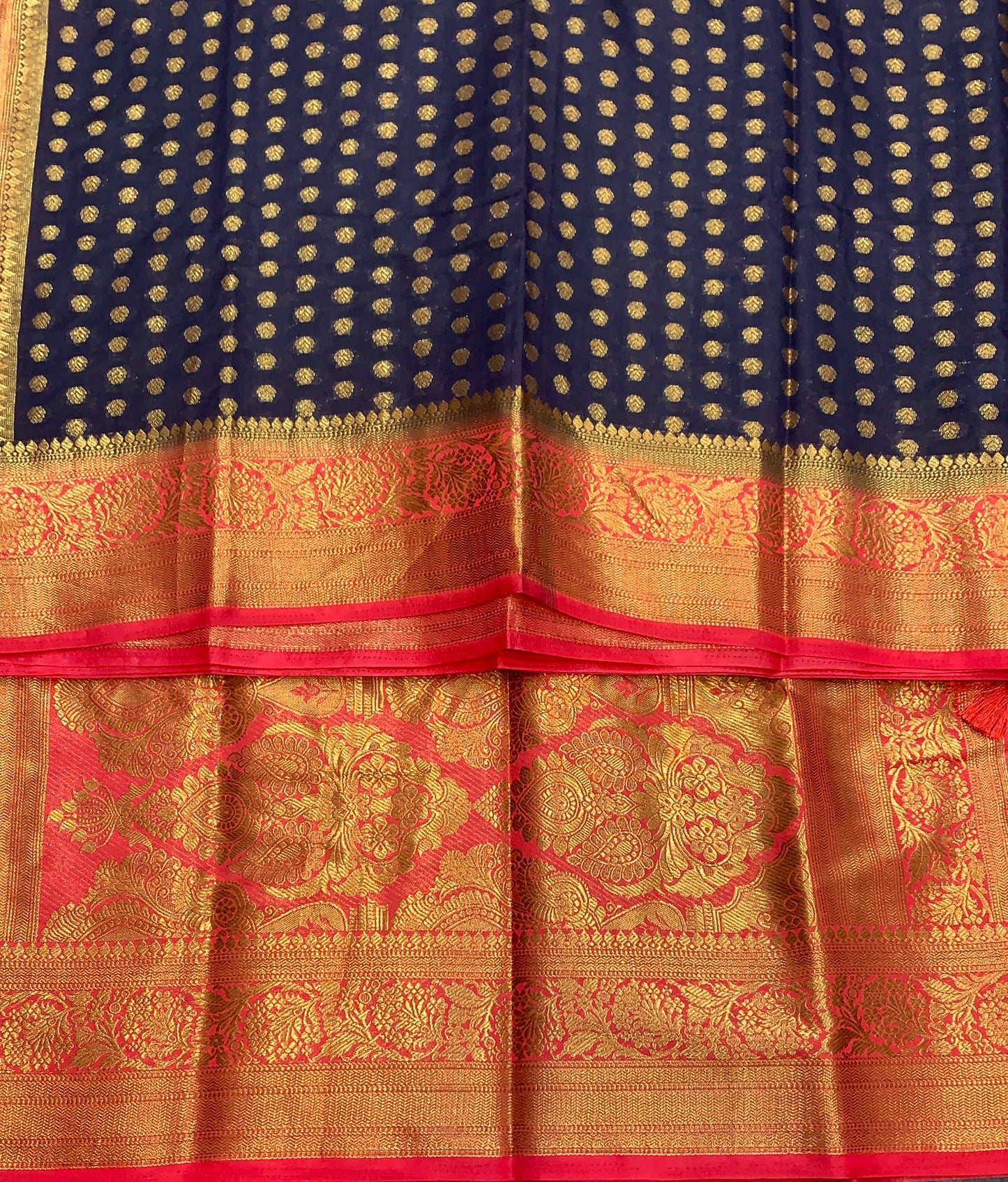 Crepe Saree Block Colour with Red Border